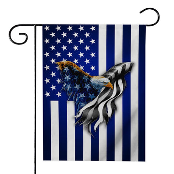 Gearhumans 3D Eagle Thin Grey Line Flag Custom Flag