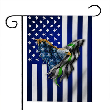 Gearhumans 3D Eagle Thin Green Line Flag Custom Flag
