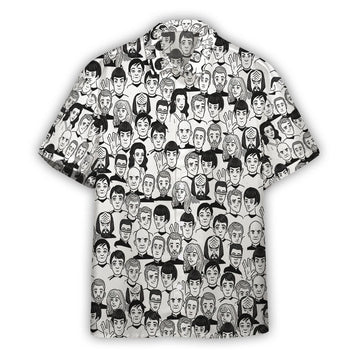 Gearhumans 3D S.T And Faces Black And White Ver Custom Hawaiian Shirt