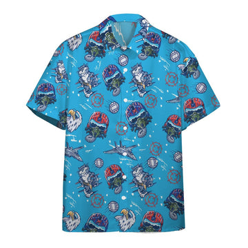 Gearhumans 3D Top Gun Wingman Custom Hawaiian Shirt