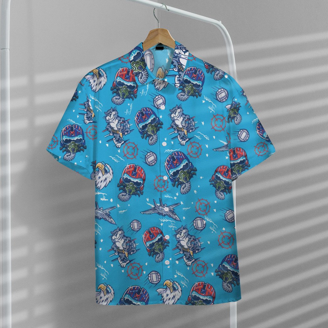 3D Honolulu Goose In Top Gun Custom Hawaiian Shirt - Trendy Aloha