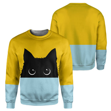 Gearhumans Sneaky Black Cat - 3D All Over Printed Shirt