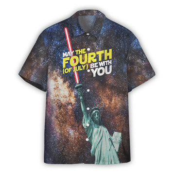 Gearhumans 3D May The 4th (of July) Be With You Independence Day Custom Hawaiian Shirt