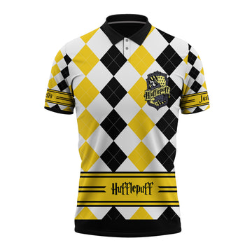 Gearhumans 3D HP Hufflepuff Custom Name Polo Shirt