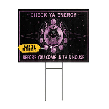 Gearhumans 3D Check Ya Energy Custom Name Yard Sign