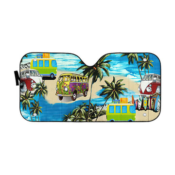 Gearhumans 3D Summer Bus Hawaii Car Auto Sunshade