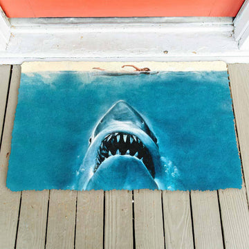 Gearhumans 3D Halloween Shark Custom Doormat