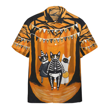 Gearhumans 3D Happy Halloween Black Cats Want Candy Custom Short Sleeves Shirt