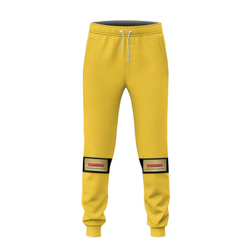 Gearhumans 3D The Yellow Wind Rangers Ninja Storm Custom Sweatpants