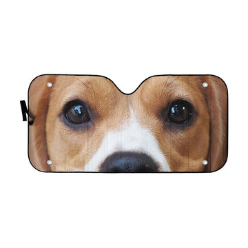 Gearhumans 3D Beagle Dog Eyes Custom Car Auto Sunshade