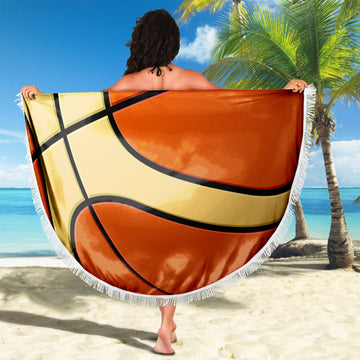 Gearhumans 3D Basketball Custom Round Beach Towel