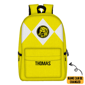 Gearhumans 3D Yellow Ranger Custom Name Backpack