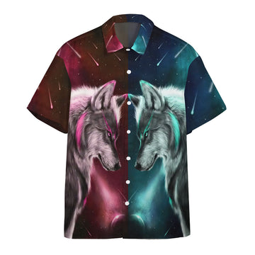 Gearhumans 3D Wolf Spirit Custom Hawaii Shirt