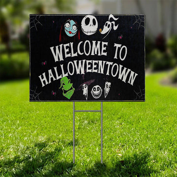 Gearhumans 3D Welcome To Halloweentown Custom Yard Sign