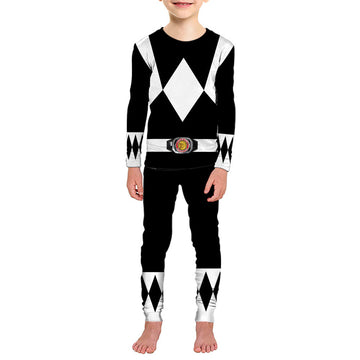 Gearhumans 3D Mighty Morphins Power Ranger Black Custom Family Pajamas