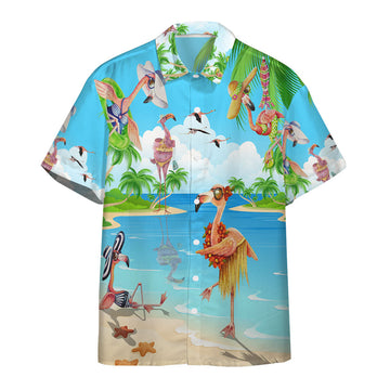 Gearhumans 3D Hawaii Flamingo Custom Short Sleeve Shirt