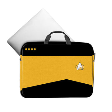 Gearhumans 3D Star Trek Yellow Custom Laptop Bag
