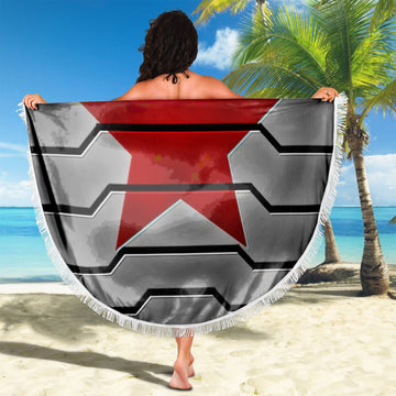 Gearhumans 3D Winter Soldier Custom Round Beach Towel