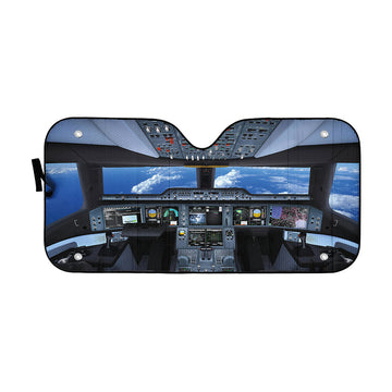 Gearhumans 3D Flight Deck Airplane Cockpit Custom Car Auto Sunshade