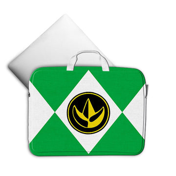 Gearhumans 3D Green Mighty Morphin Power Ranger Custom Laptop Bag