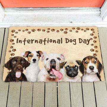 Gearhumans 3D International Dog Day Custom Doormat