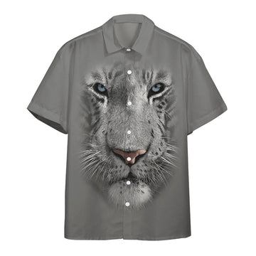 Gearhumans 3D White Tiger Custom Hawaii Shirt