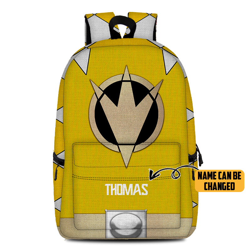 Gearhumans 3D Power Rangers Dino Thunder Yellow Custom Name Backpack