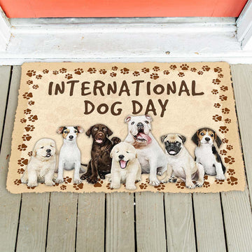 Gearhumans 3D International Dog Day Custom Doormat