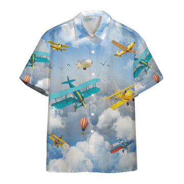 Gearhumans 3D Aerobatic Planes Custom Hawaii Shirt