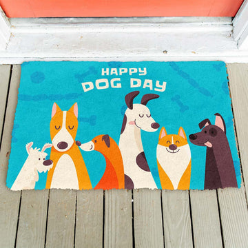 Gearhumans 3D Happy Dog Day Custom Doormat