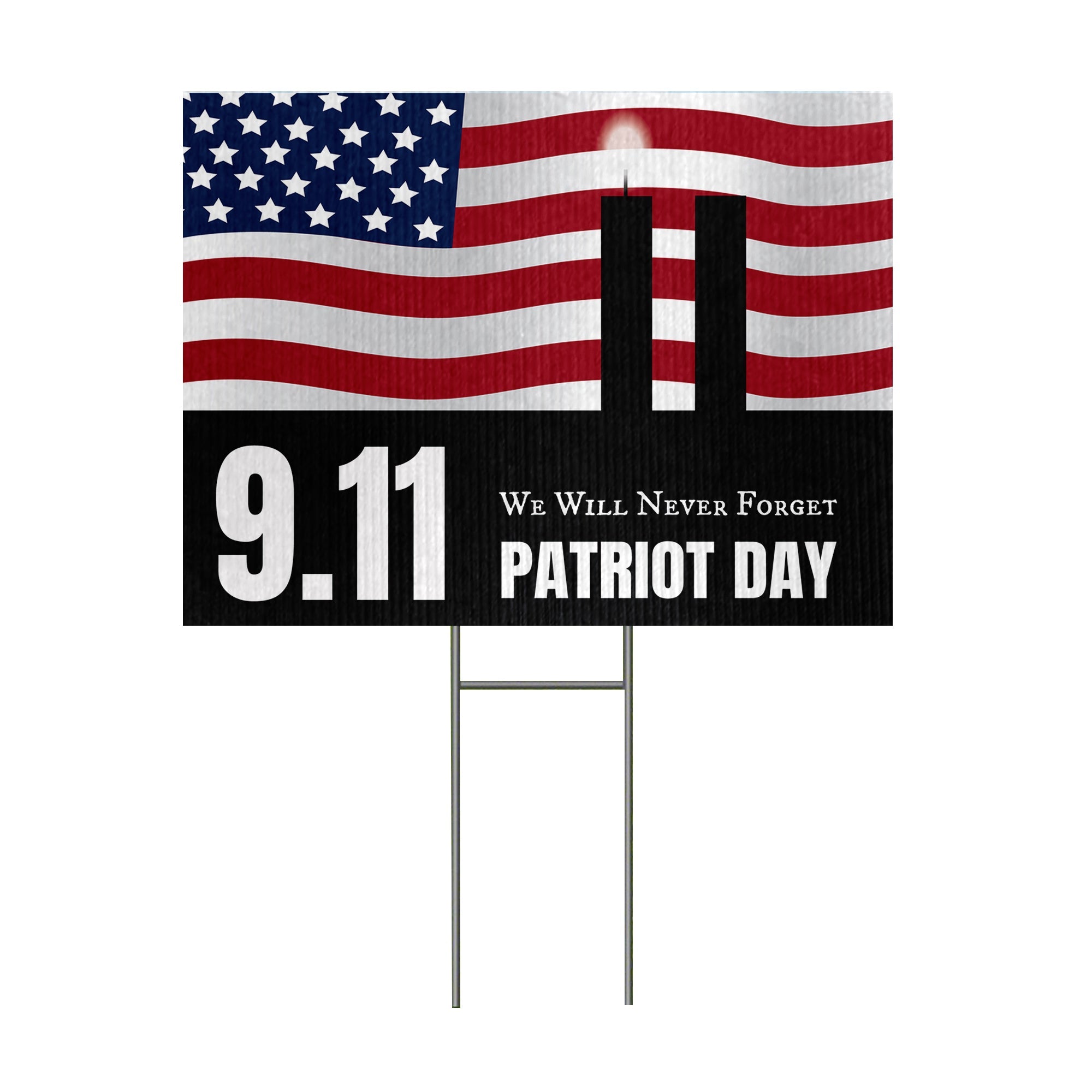 Gearhumans 3D We Will Never Forget Patriot Day Custom Yard Sign