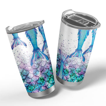 Gearhumans 3D Sparkling Mermaid Tail Custom Design Vacuum Insulated Tumbler