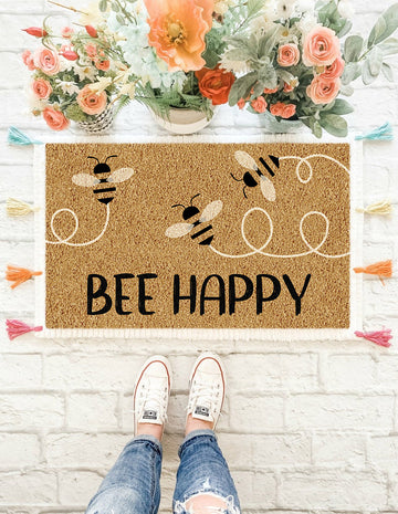 Gearhumans Bee Happy - Doormat