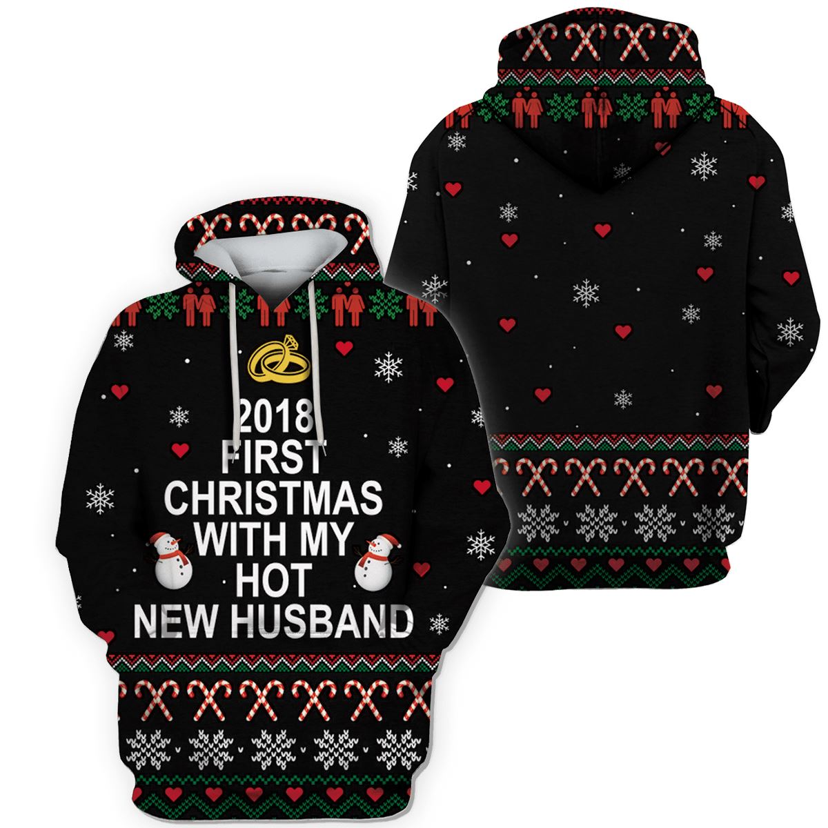Gearhumans 2018 First Christmas With My Hot New Husband Custom T shirt