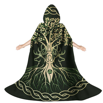 Gearhumans 3D Celtic Goddess Wiccan Custom Hooded Cloak