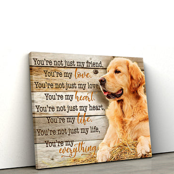 Gearhumans 3D Golden Retriever Youre My Everything Custom Canvas