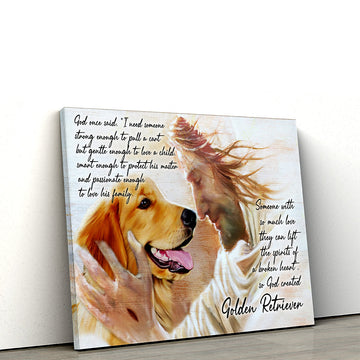 Gearhumans 3D Golden Retriever God Once Said Custom Canvas