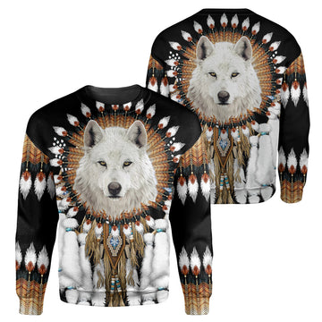 Gearhumans Wolf Native American - 3D All Over Printed Shirt