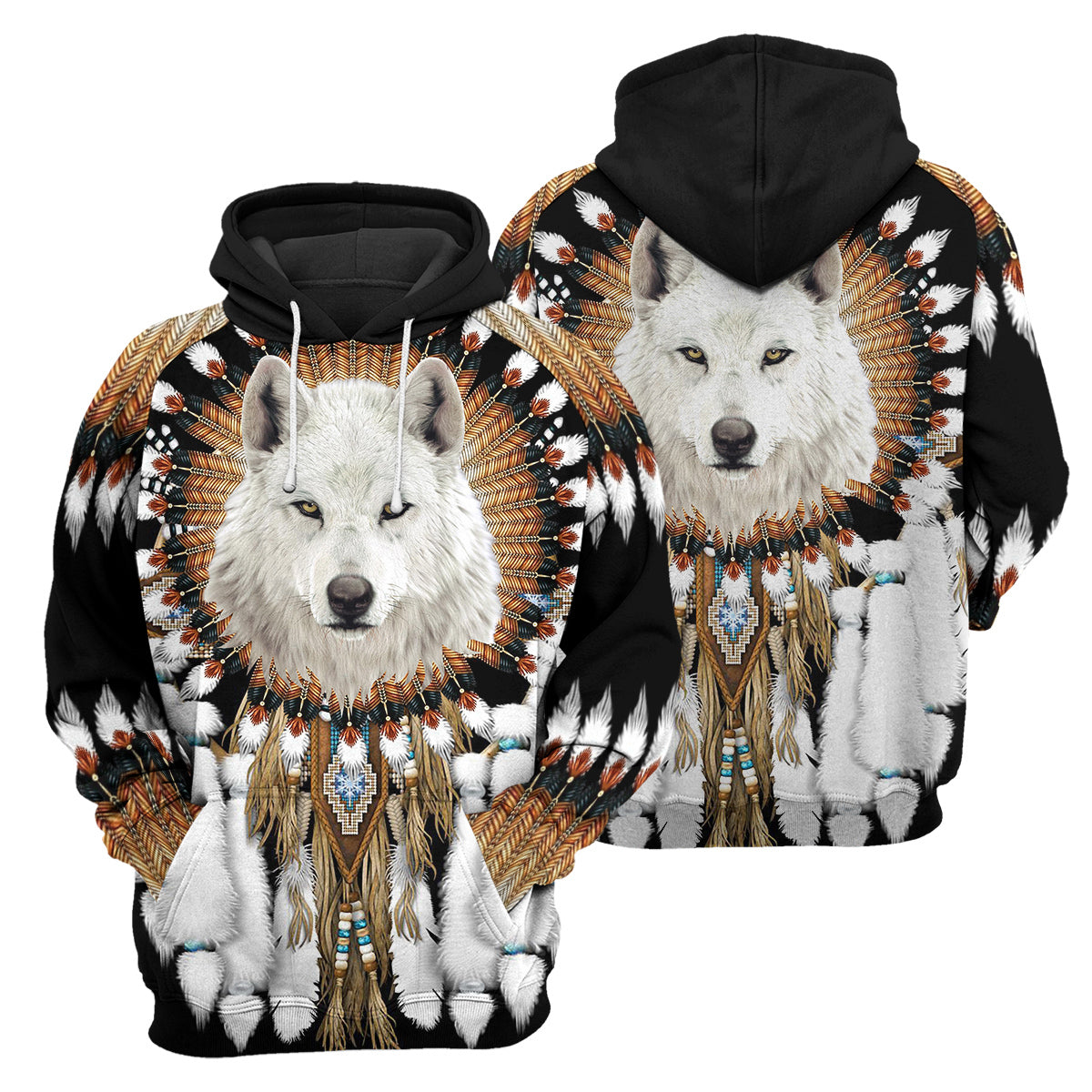 Gearhumans Wolf Native American - 3D All Over Printed Shirt