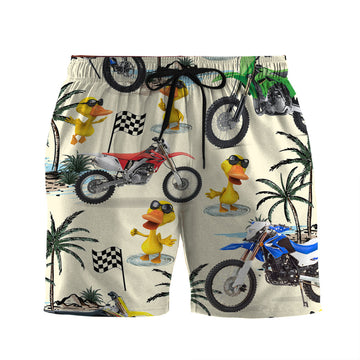 Gearhumans 3D Duck Motor Racing Custom Men Shorts