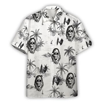 Gearhumans 3D S.W Head Chewbacca Aloha Vibe Custom Hawaii Shirt