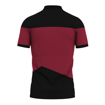 Gearhumans 3D ST The Next Generation Red Custom Polo Shirt