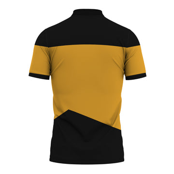 Gearhumans 3D ST The Next Generation Yellow Custom Polo Shirt