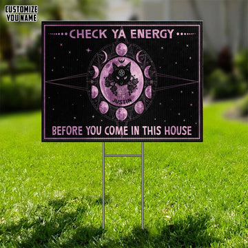 Gearhumans 3D Check Ya Energy Custom Name Yard Sign