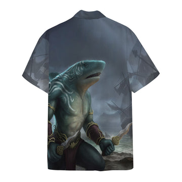Gearhumans 3D Shark Pirate Warrior Custom Hawaii Shirt