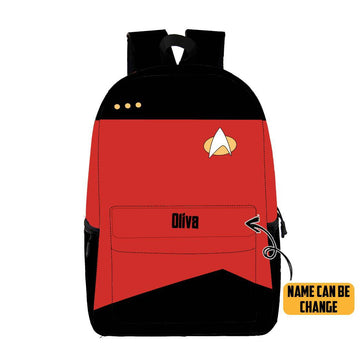 Gearhumans 3D Star Trek The Next Generation 1987 1994 Red Custom Name Backpack