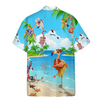 Gearhumans 3D Hawaii Flamingo Custom Short Sleeve Shirt
