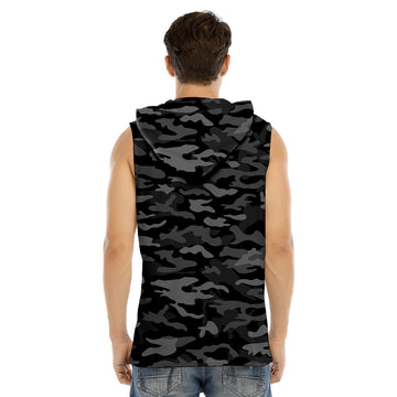 Gearhumans 3D No Excuses Custom Sleeveless Hooded Vest