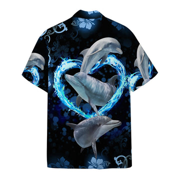 Gearhumans 3D Beautiful Dolphins Custom Hawaii Shirt