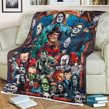 Gearhumans 3D House Of Horrors Custom Blanket